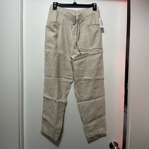 Old Navy beige/tan linen pants, size small NWT